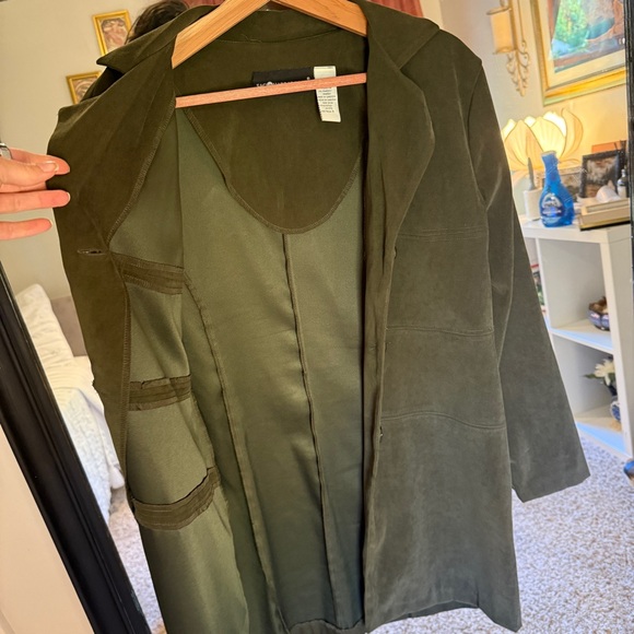 Vintage Sag Harbor Green Faux Suede Jacket - Picture 5 of 13